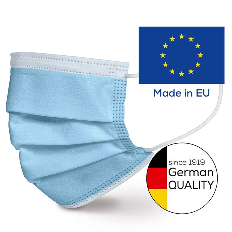 Image secondaire de Beurer MM 15 Masque chirurgical type IIR, fabriqué dans l'UE, protection à 3 couches, protège votre entourage contre les gouttel