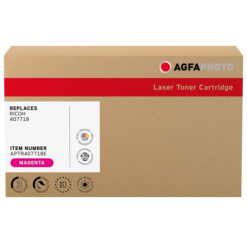 AgfaPhoto Toner Laser équivalent de Ricoh 407718, 6000 Pages Magenta