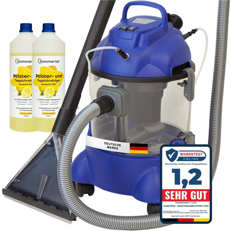 Albatros car-cleaner HYDRO 7500 + 2 litre de shampoing, laveuse-souffleuse, humide et sec, pour la climatisation professionnelle