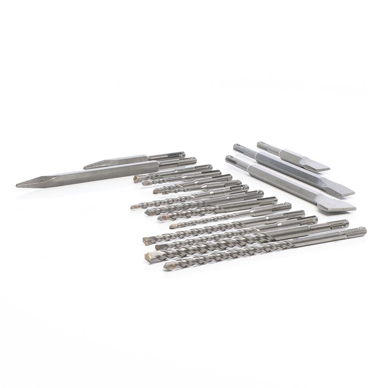 Image secondaire de WilTec Jeu de 17 forets et burins SDS avec Coffret perforateur burineur Marteau-piqueur maçonnerie