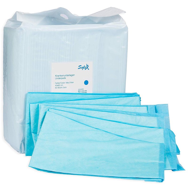 Alèses jetables 50 pièces 40x60cm Bleu 6 Plis, absorbance, Alèses de Protection de literie