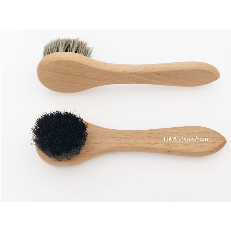 Image secondaire de DELARA Deux Petite brosses à Cirage de Grande qualité en Poils naturels. Couleurs : Noir et Naturel