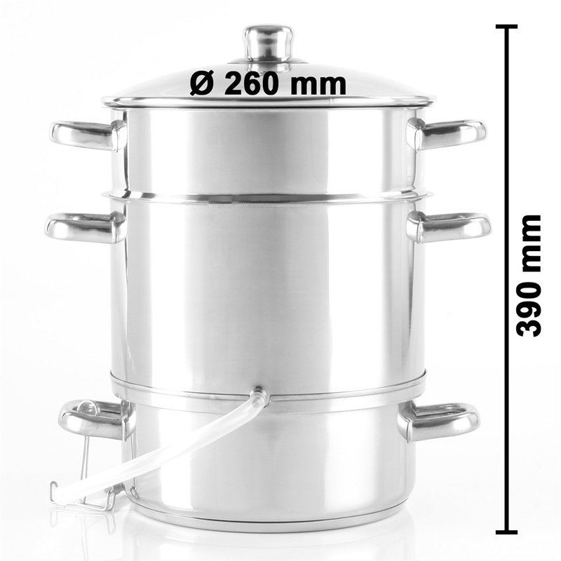Image secondaire de Torrex® 30280 - Extracteur de jus vapeur en acier inoxydable Ø26 / 15 l, passe au lave-vaisselle et compatible avec tous les app