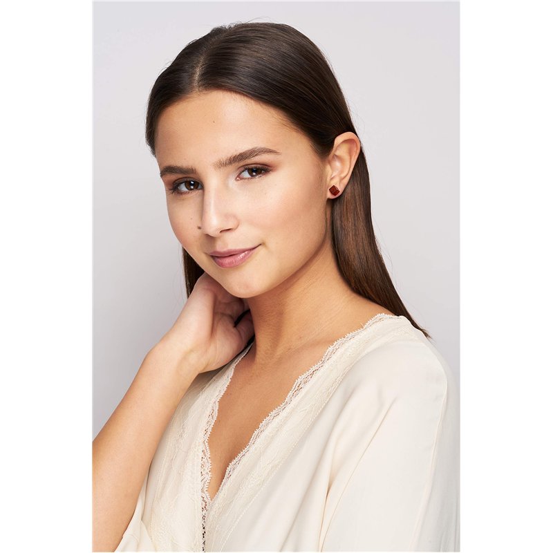 Image secondaire de ANDANTE Premium Collection - Boucles d'oreilles en véritable ambre de la Baltique - Argent sterling 925 - Mini cube - Certifié -