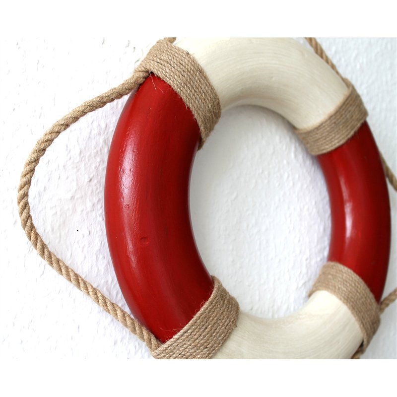 Image secondaire de Déco Bouée de Sauvetage Antique Rouge/Beige 36cm