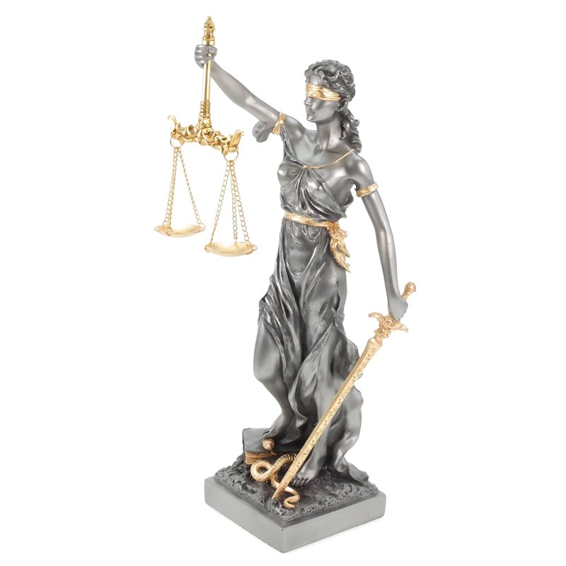 Image secondaire de Veronese Figurine de la déesse romaine de la justice de la justice - Sculpture d'avocat doré argenté