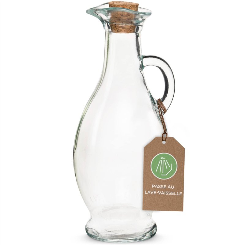 Carafe en verre pour chauffe-huile de massage MASSAGE-EXPERT, bouteille d’huile avec bouchon, fermeture hermétique en liège, lav