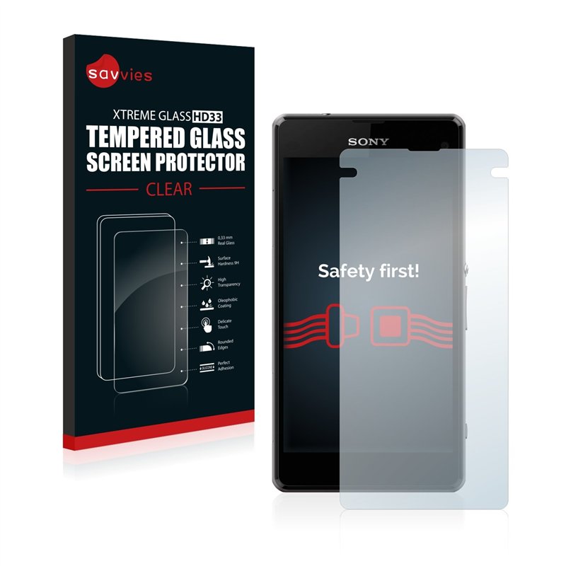 savvies Verre Trempé pour Sony Xperia Z1 Compact / Z1 Mini Vitre Protection Ecran, Film Trempé de Verre, Dureté 9H