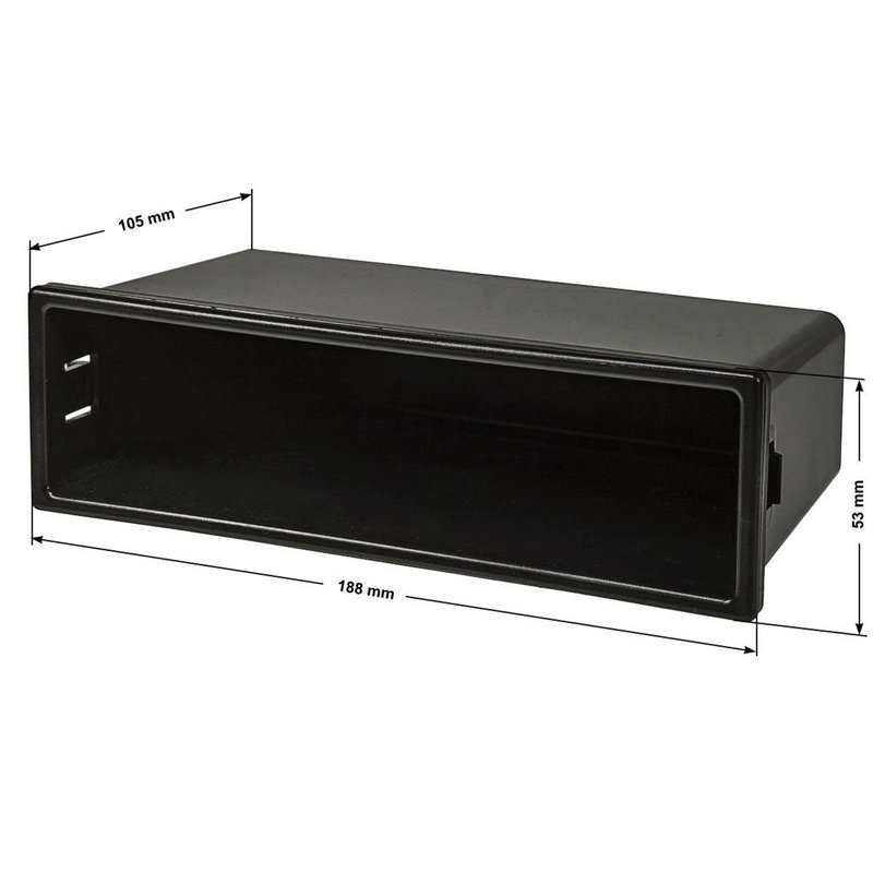Image secondaire de tomzz Audio 2400-006 Compartiment de Rangement Universel pour Voiture, Cadre Radio 1-DIN 185 x 55 x 95 mm