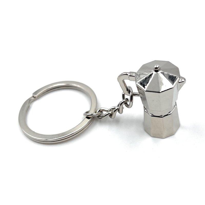 Image secondaire de H-Customs Porte-clés avec pendentif en argent pour cafetière à expresso