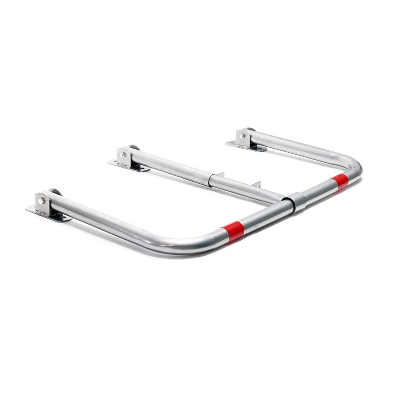 Image secondaire de WilTec Barrière de Parking Rabattable Cadenas Bloc Arceau avec Bandes réfléchissantes Stationnement