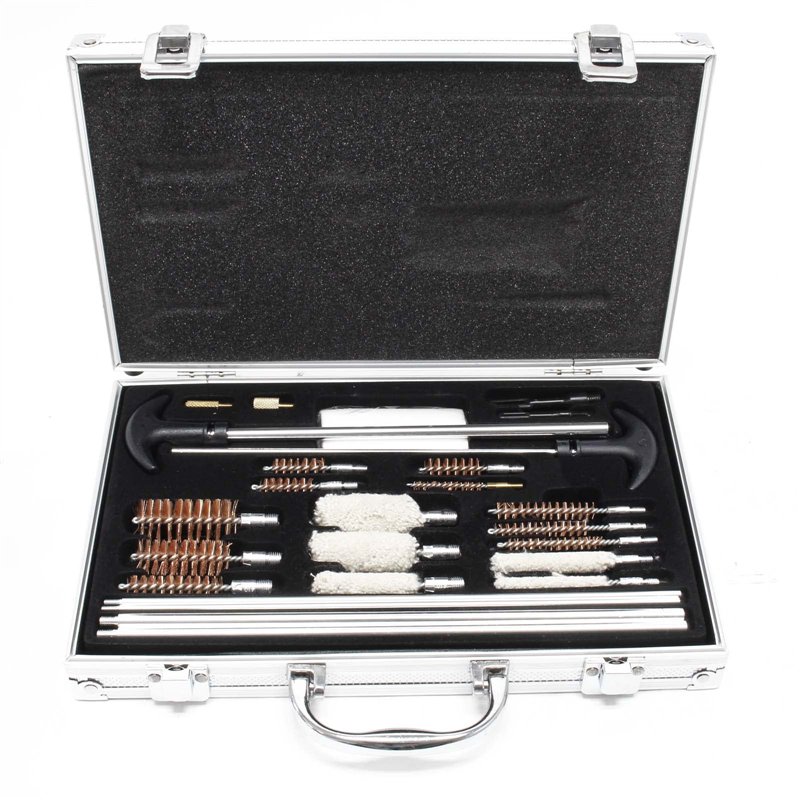 Image secondaire de WilTec Kit de Nettoyage Arme et Pistolet 100 pcs. Mallette de Transport Entretien Arme à feu Brosses