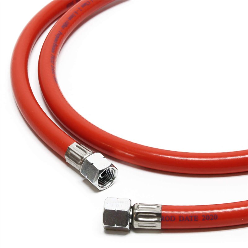 Image secondaire de Wiltec Kit Raccordement de gaz – avec Tuyau 150 cm et Pressostat 50 mbar – pour Pression constante des Bouteilles allemandes 21,