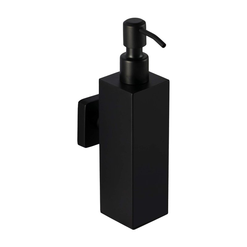 Ambrosya - Distributeur de Savon en Acier Inoxydable en Noir - Salle de Bain Porte-Support de Forage Mural (Acier Inoxydable (No
