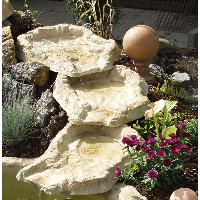 Image secondaire de wasserkaskaden Cascade Eder Ruissellement sur 3 étages de 53 x 40 x 8 cm chacun, Beige/Brun, 3 pièces