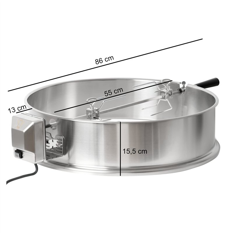 Image secondaire de BBQ-TORO Kit de tournebroche Electrique en Acier Inoxydable pour Barbecue sphérique de 57 cm, rôtissoire pour Barbecue, Grill
