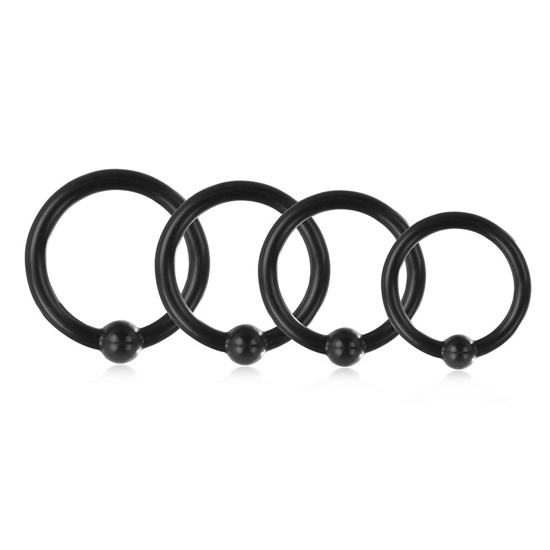 Lumunu by Venize Set Deluxe d'anneaux de gland en silicone avec boule PRACHTQUARTT (Ø 25mm à 32mm), 4 anneaux de pénis pour homme