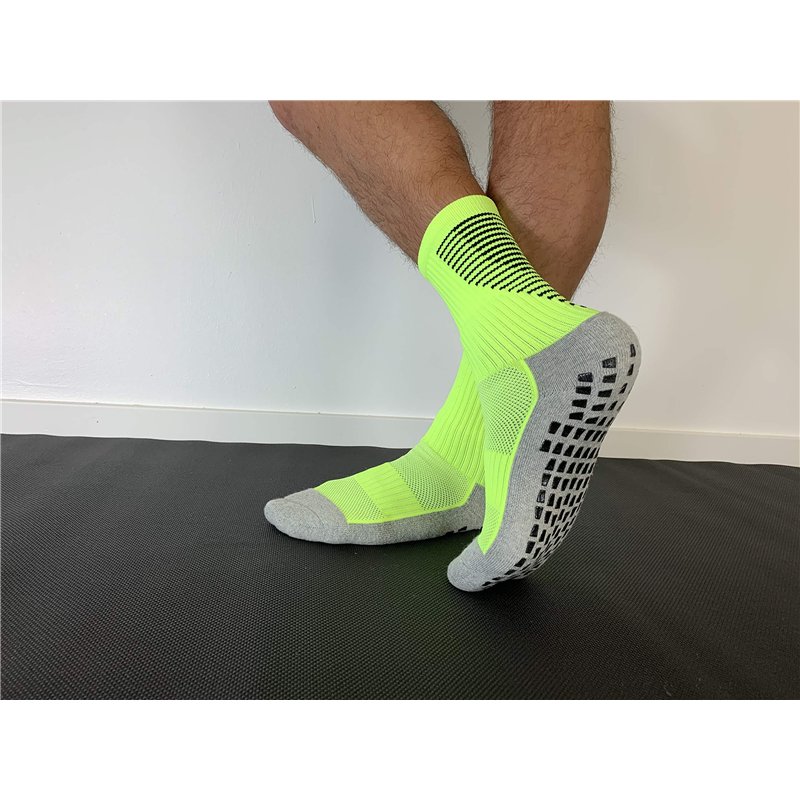 Image secondaire de eaglefit Chaussettes de sport antidérapantes unisexes Taille unique 39-44, Jaune fluo, 39-44