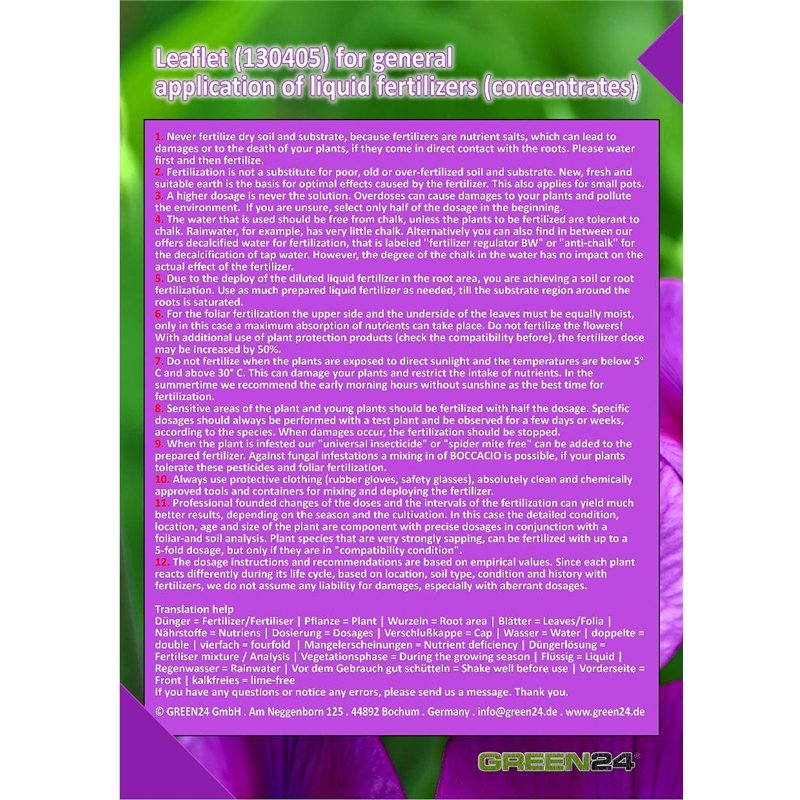 Image secondaire de GREEN24 Engrais liquide PROFI LINE pour laurier de cerise Hightech NPK Engrais foliaire pour racines et sol