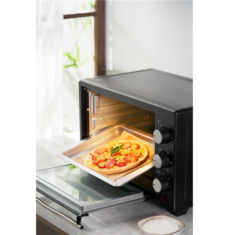 Image secondaire de STEInBORG Mini Four 25 Litres | Four à Pizza 3 en 1 | Plaque Ramasse-Miettes | Chaleur de Voûte et de Sole | Convection | Minute