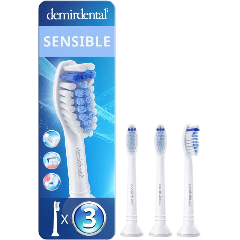 Lot de 3 Têtes de brosse de rechange demirdental compatible pour Philips Sonicare Brosse à Dent Électrique, Brossettes Sensible,