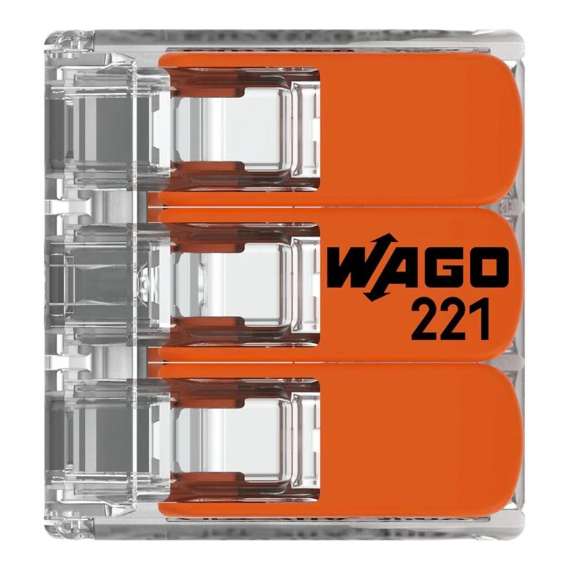 Image secondaire de Wago 221-413 Borne de connexion 3 fils 0,2 à 4 mm² avec levier de commande, transparent modèle compact, Boite de 50