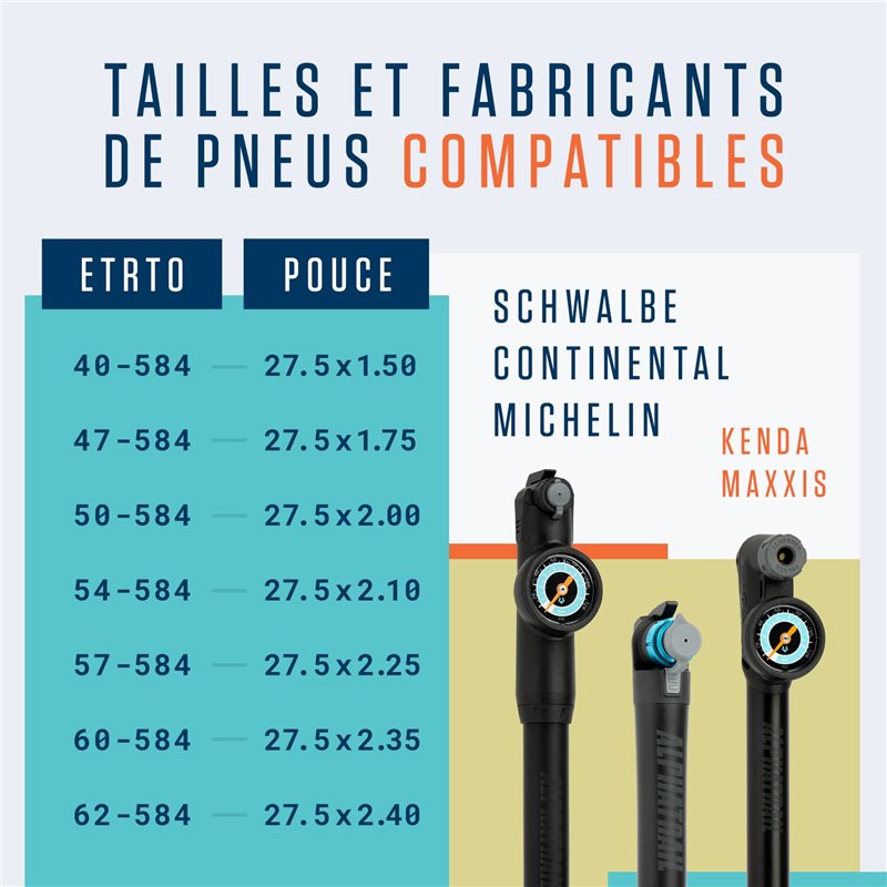 Image secondaire de Alphatrail VTT Chambre à Air Vélo Rick 27.5 Pouces SV Presta Valve 2X Ensembles avec Mobilité Garantie I Compatible Pneu Vélo Co