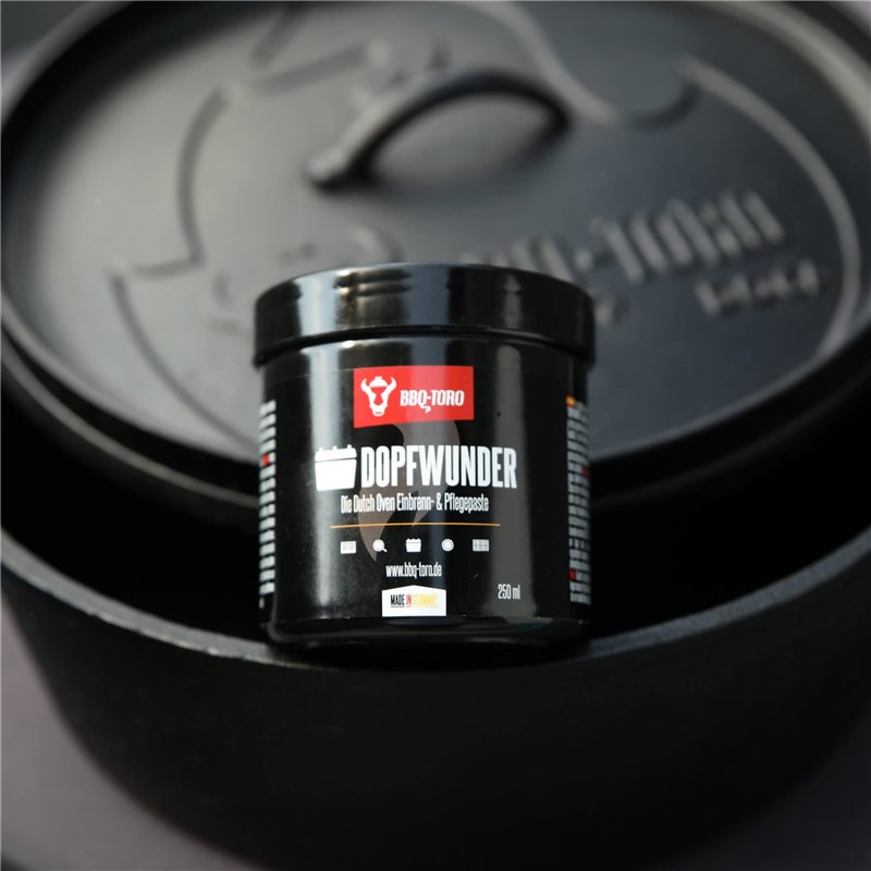 Image secondaire de BBQ-Toro DOPFWUNDER Pâte de culottage et d’Entretien pour Le Four hollandais | 250 ML | Pâte pour l'entretien des Accessoires en