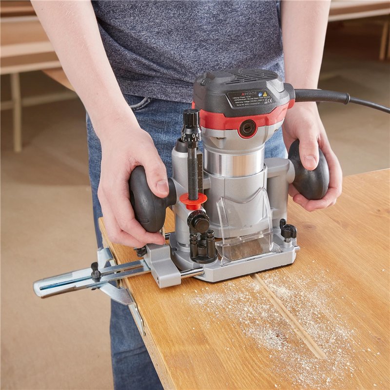 Image secondaire de Arebos Défonceuse électrique | Machine à Fraiser | 710W | Sac à outils | avec accessoires de fraisage | Fraiseuse à bois | Frais