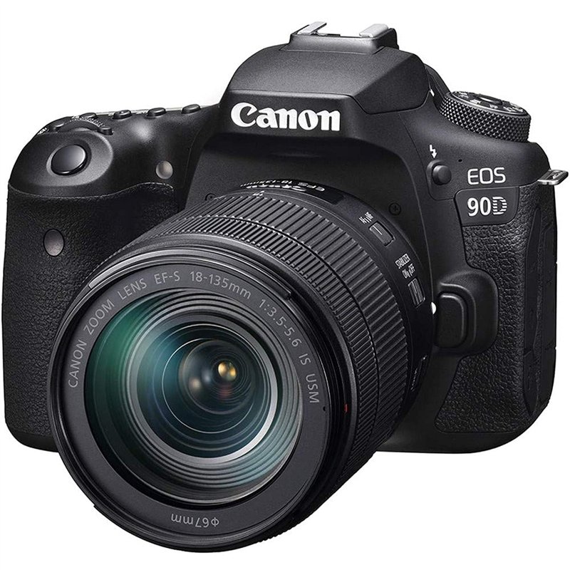 Canon Appareil photo reflex EOS 90D avec objectif EF-S 18-135mm F3,5-5,6 IS USM (32,5 MP, écran LCD tactile orientable, capteur