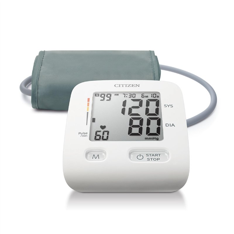 Citizen CHU517 Tensiomètre numérique à usage domestique avec brassard large (22-42 cm), grand écran LCD, indicateur d'hypertensi