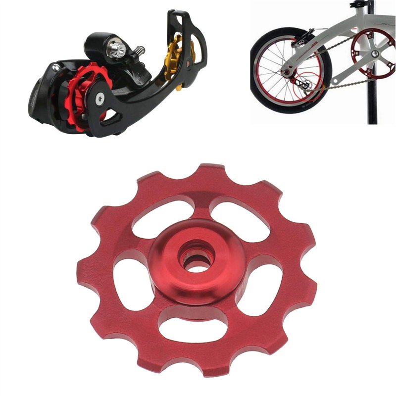 Image secondaire de Create idea Roues Dérailleur Arrière 2pcs Rouge Scellé par Aluminium 11T Soutenant Jockey Roule Poulie