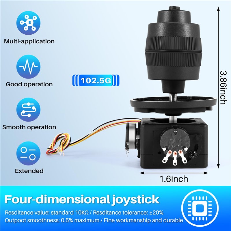 Image secondaire de Onmancy Potentiomètre Joystick 4 axes de commande pour potentiomètre à bascule -D400X-R4 10K 4D scellé