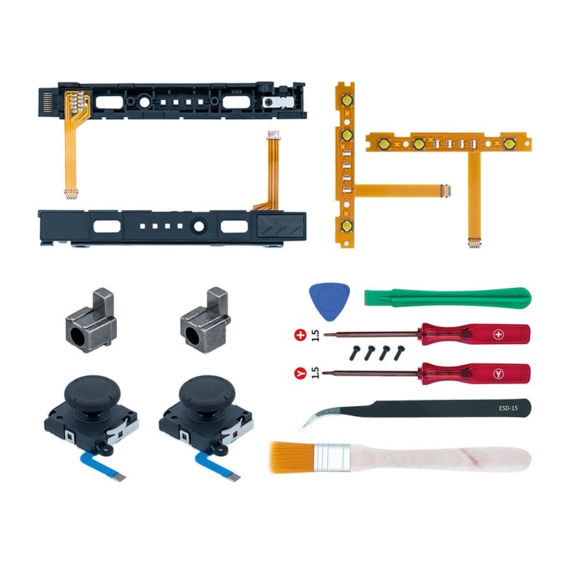 Mcbazel-18 en 1 Kit de Réparation de Remplacement pour Switch Joy-Con avec Tournevis, Outil d'ouverture, Joysticks Analogiques 3