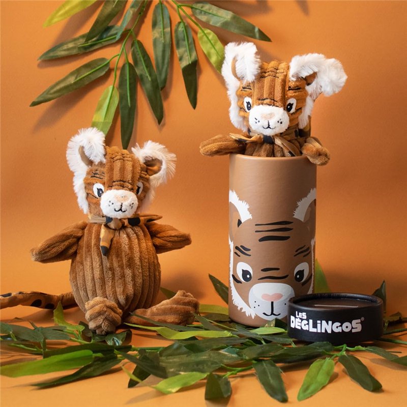 Image secondaire de Les Déglingos Doudou Bébé Garçon (Speculos le Tigre) - Grande Peluche Tigre - Grand Simply - Ultra Doux - Dès la Naissance - Gar