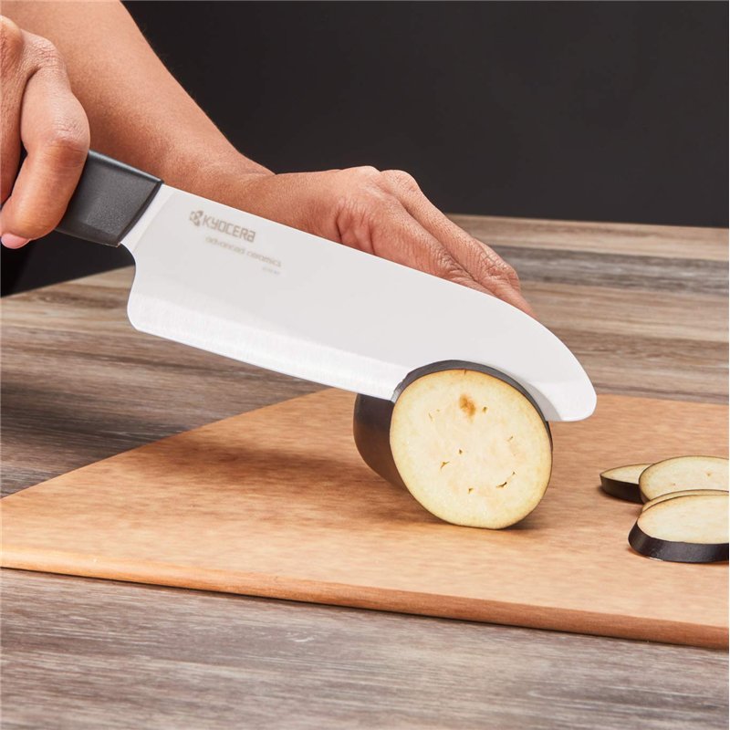 Image secondaire de Kyocera FK-160-WH BK couteau d'office santoku ceramique