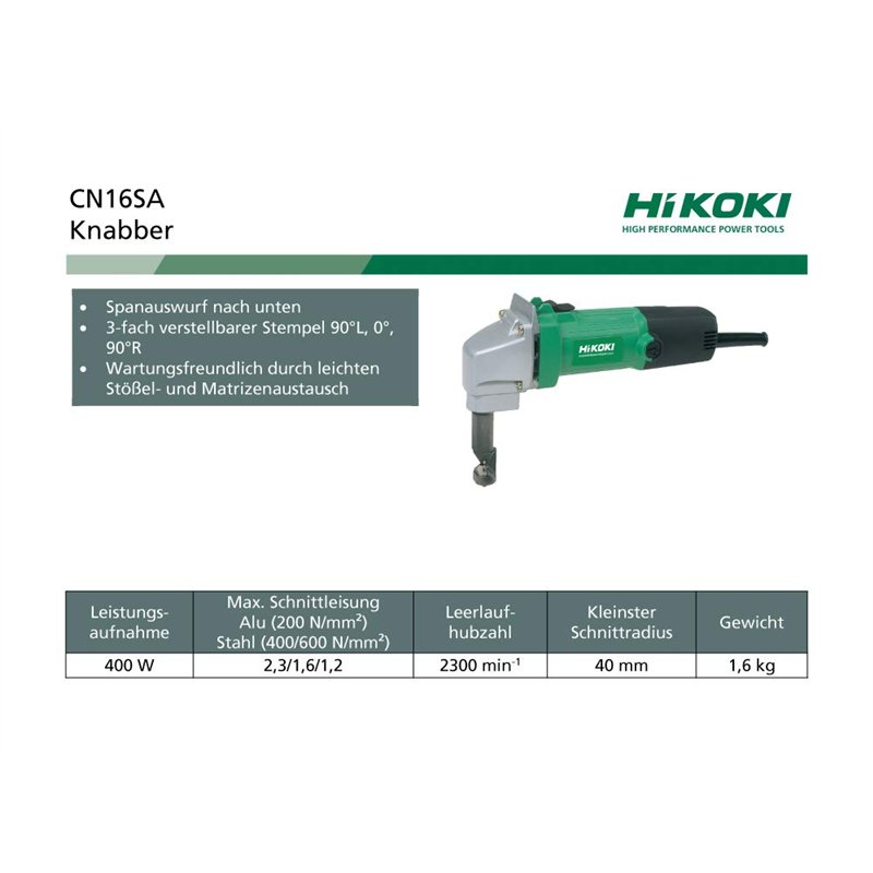 Image secondaire de HITACHI - Hikoki - Grignoteuse 1,6mm 400W – CN16SA