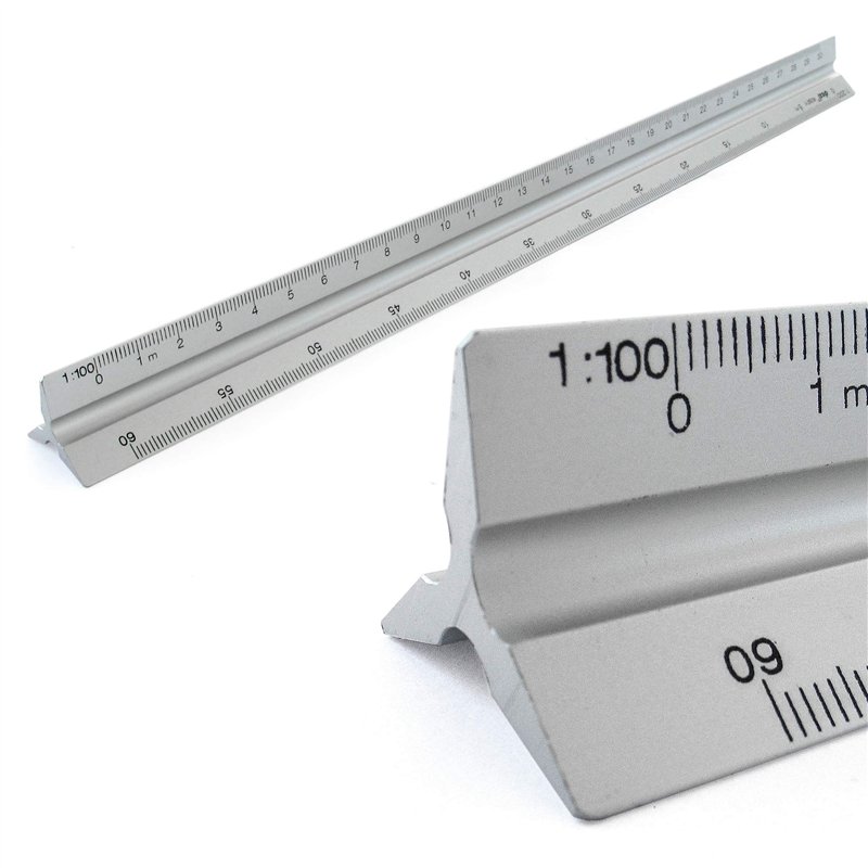 Règles Aluminium échelle triangulaire échelle triangulaire de 1: 100, 1: 200, 1: 250, 1: 300, 1: 400, 1: 500, 30 cm de long règl