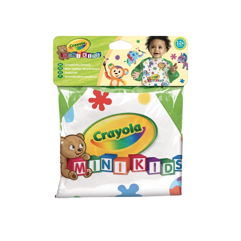 Image secondaire de CRAYOLA Mini Kids Tablier de protection à manches longues, âge 12 mois, poids jusqu'à 17 kg, pour la maternelle et les loisirs,