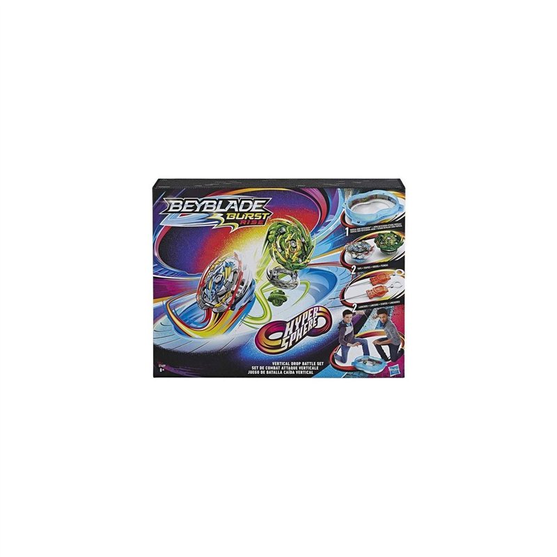 Beyblade Burst Rise, Arene Hypersphere Set de Combat Attaque Verticale avec 2 toupies et 2 lanceurs