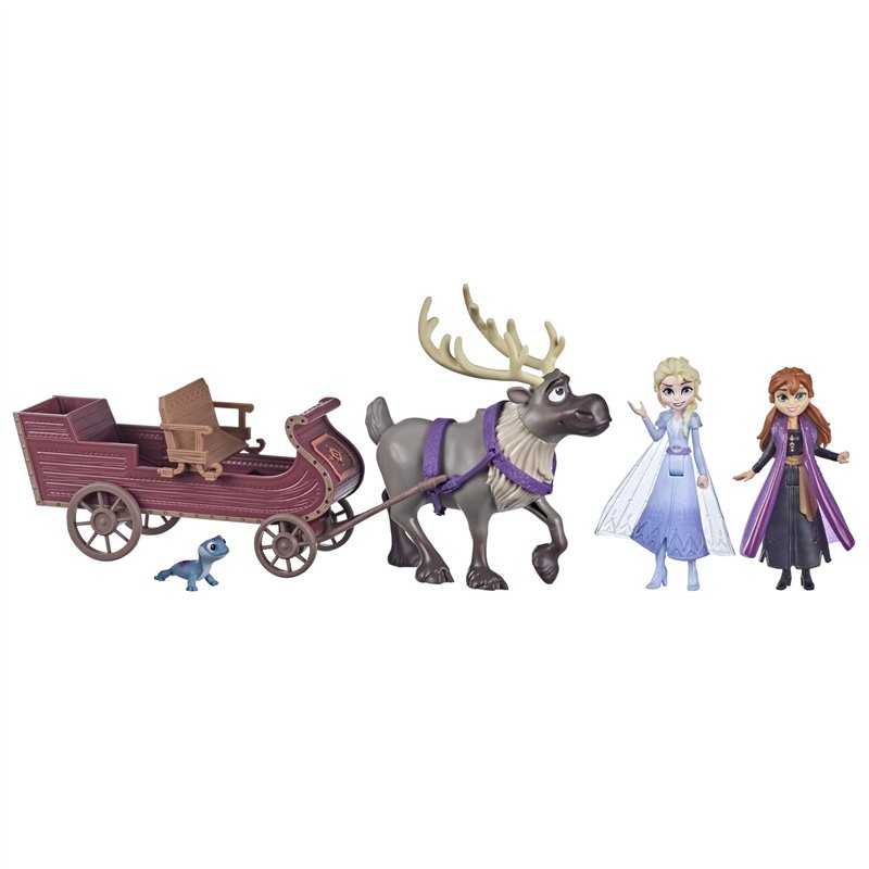 Disney La Reine des Neiges 2 - Coffret Mini Univers Elsa, Anna, Salamandre, Sven, et Son traineau