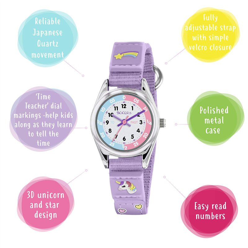 Image secondaire de Tikkers Filles Analogique Quartz Montre avec Bracelet en Tissu TK0148