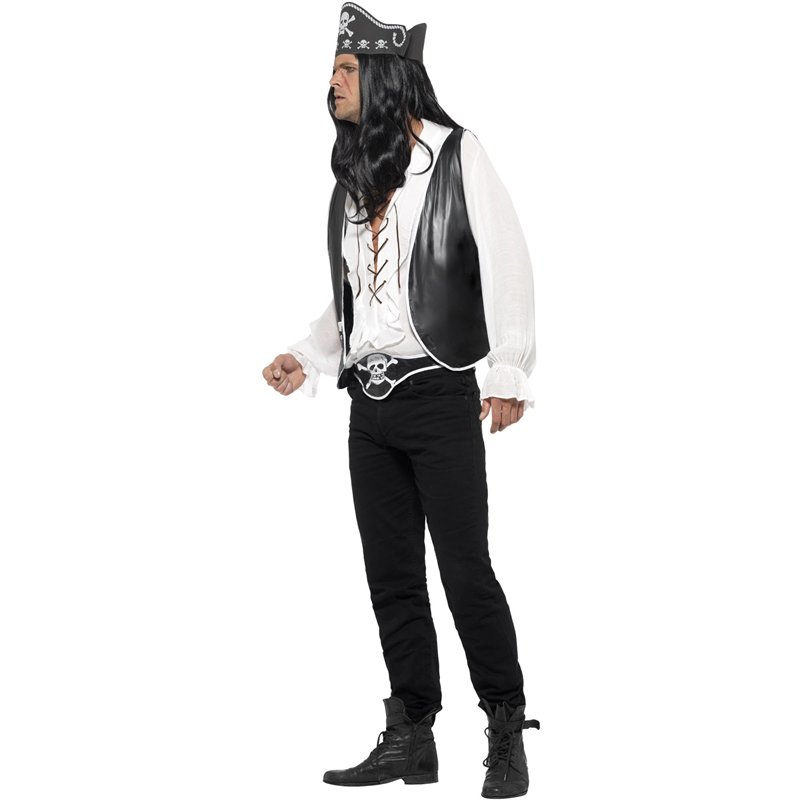 Image secondaire de Smiffys Panoplie de pirate, noire, avec chapeau, gilet et ceinture