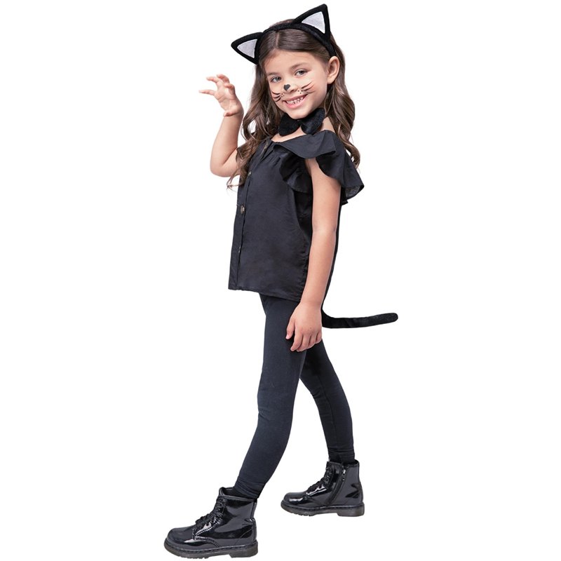 Image secondaire de Smiffys Panoplie chat pour enfant, noire, avec oreilles, queue et nœud papillon