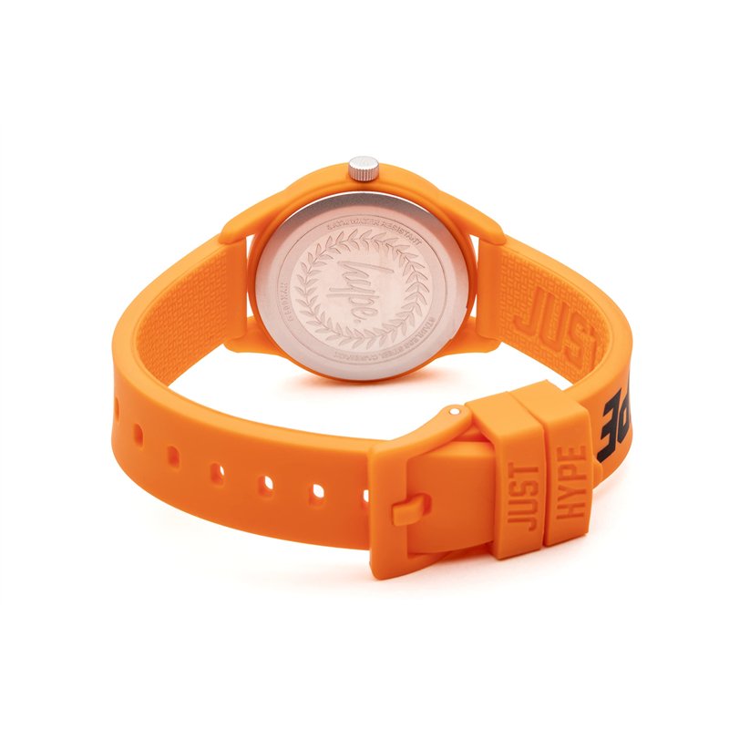 Image secondaire de hype Montre À Bracelet Enfant Orange Silicone Noir Imprimé Time Teacher Cadran