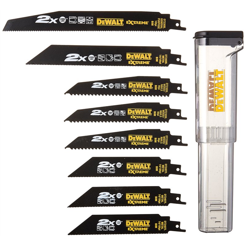 DeWalt DT2443L-QZ Lames pour Scie Sabres, Coffret de 8