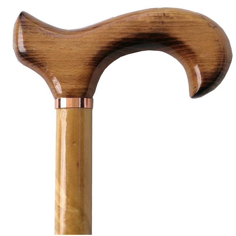 Canne de marche - Pour homme - En bois naturel avec taches - 94 cm de hauteur