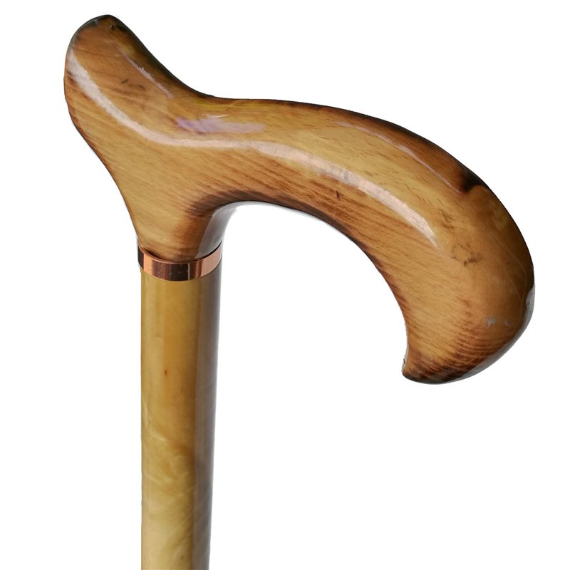 Image secondaire de Canne de marche - Pour homme - En bois naturel avec taches - 94 cm de hauteur
