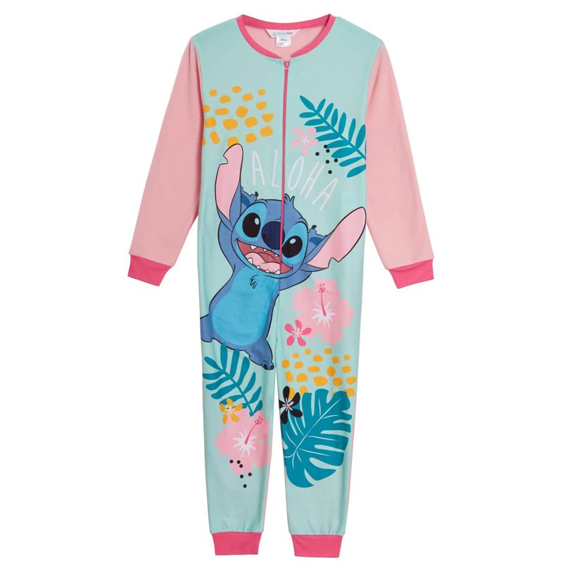 Disney Pyjama Stitch pour Filles, Combinaison Polaire, vêtements de Nuit zippés