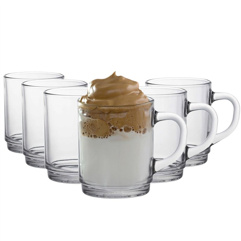 Duralex Versailles Verre Tasses à café - Coupes 260ml pour Le thé, Boissons Chaudes - Effacer - Paquet de 12